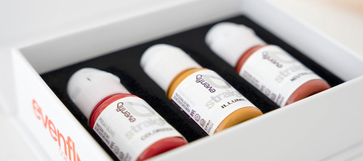 Open Perma Blend Evenflo Modifier Pigment Set box with three pigment bottles inside