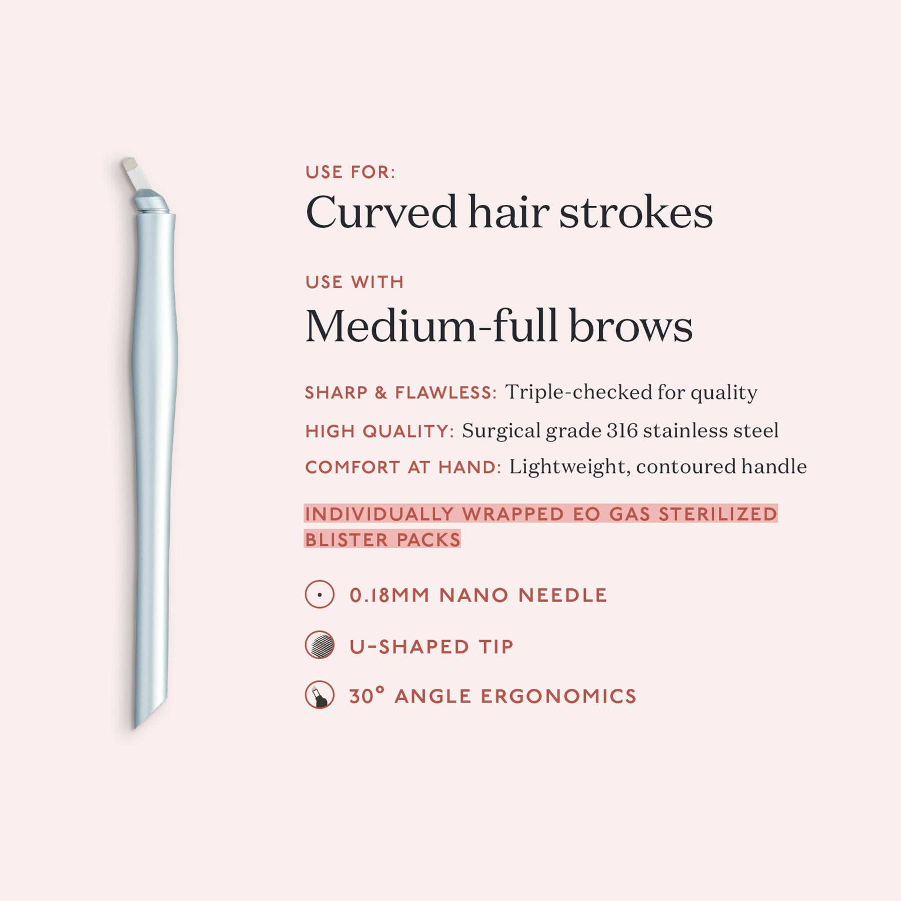 18 U Nano Microblade - Disposable & Sterilized Permanent Makeup Tools for Microblading Artists - Tina Davies Professional