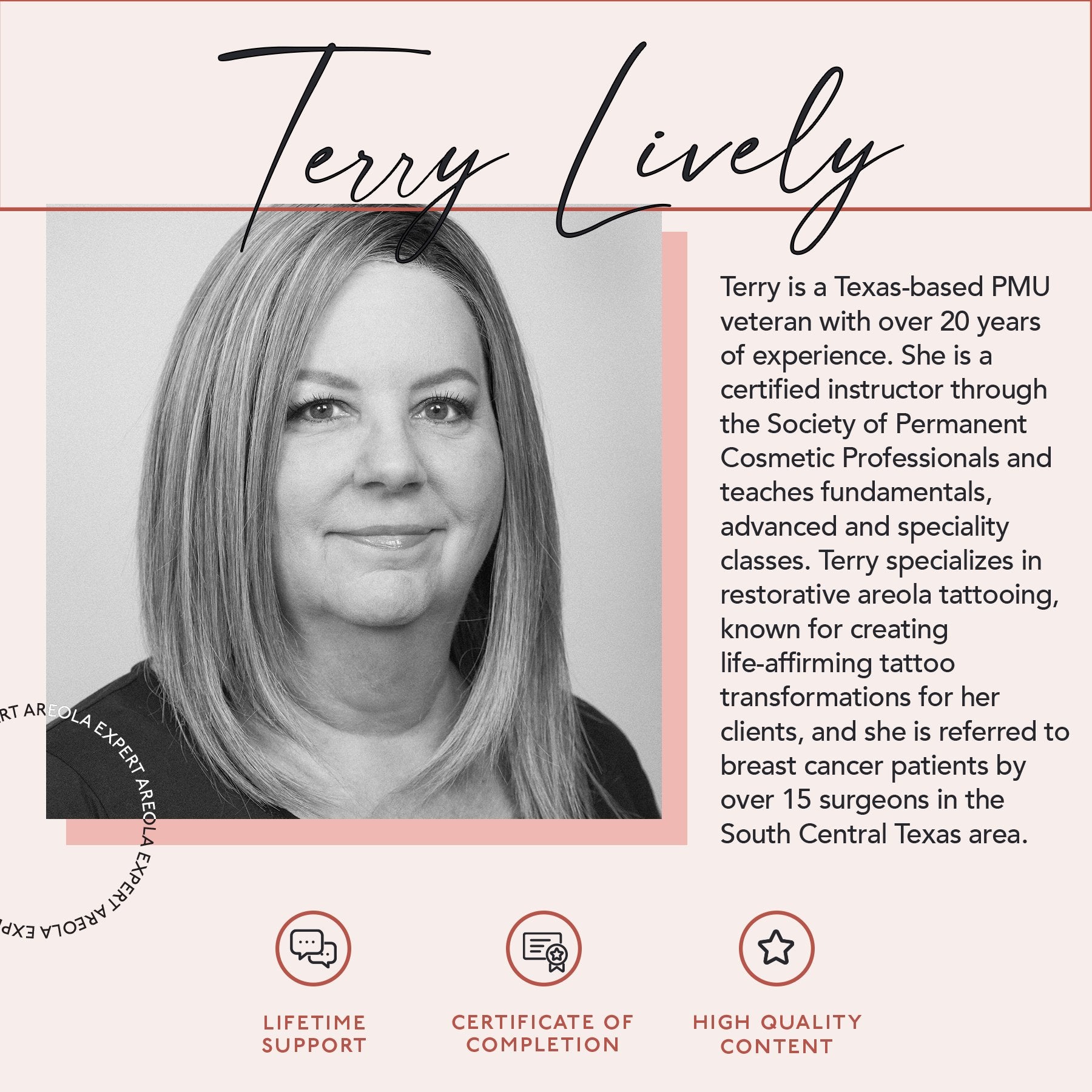 Terry Lively 3D Areola Tattooing Online Course on The Collective by Tina Davies Professional