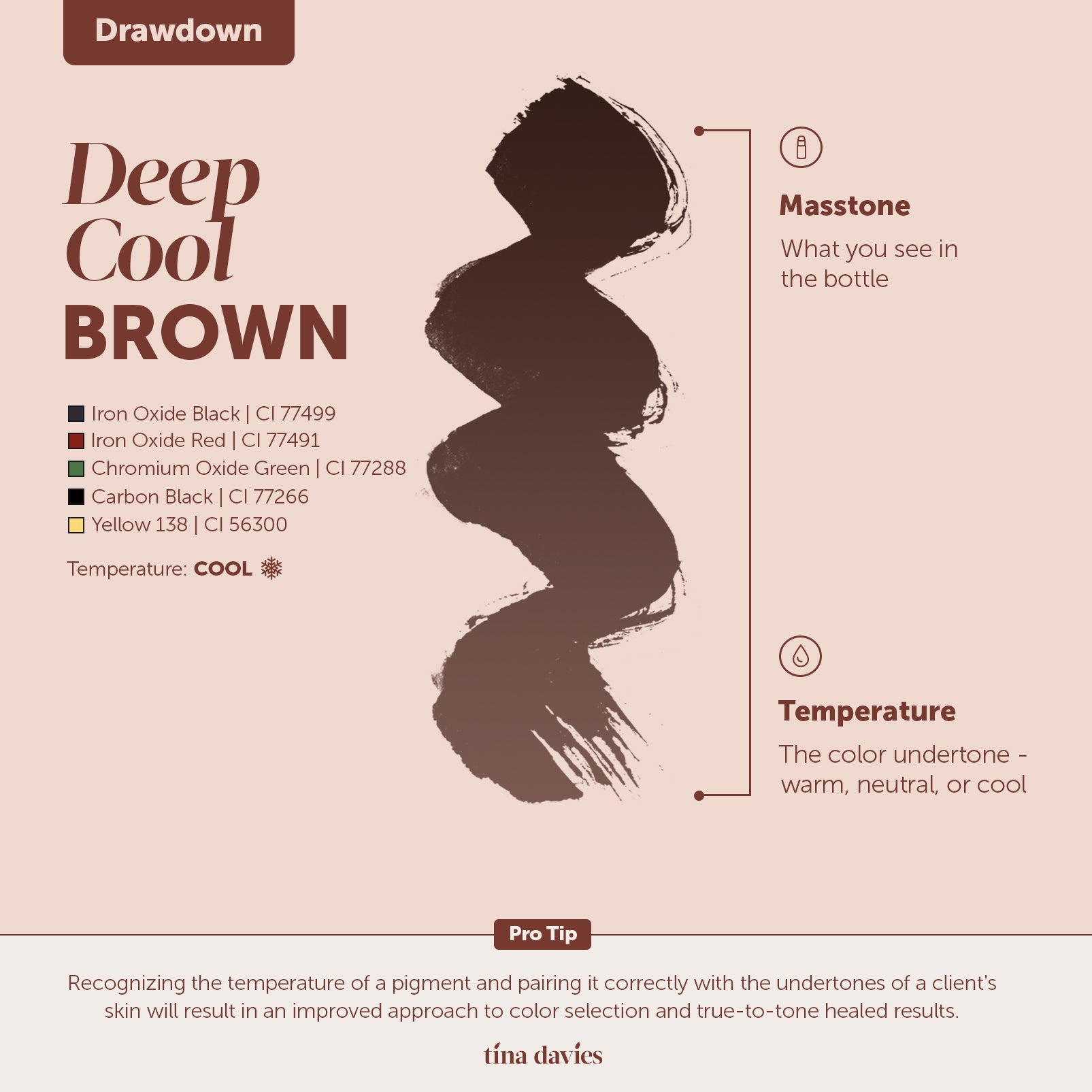 FADE Eyebrow Pigment Deep Cool Brown - Inorganic-based, Hybrid Pigments For Permanent Makeup- Tina Davies Professional