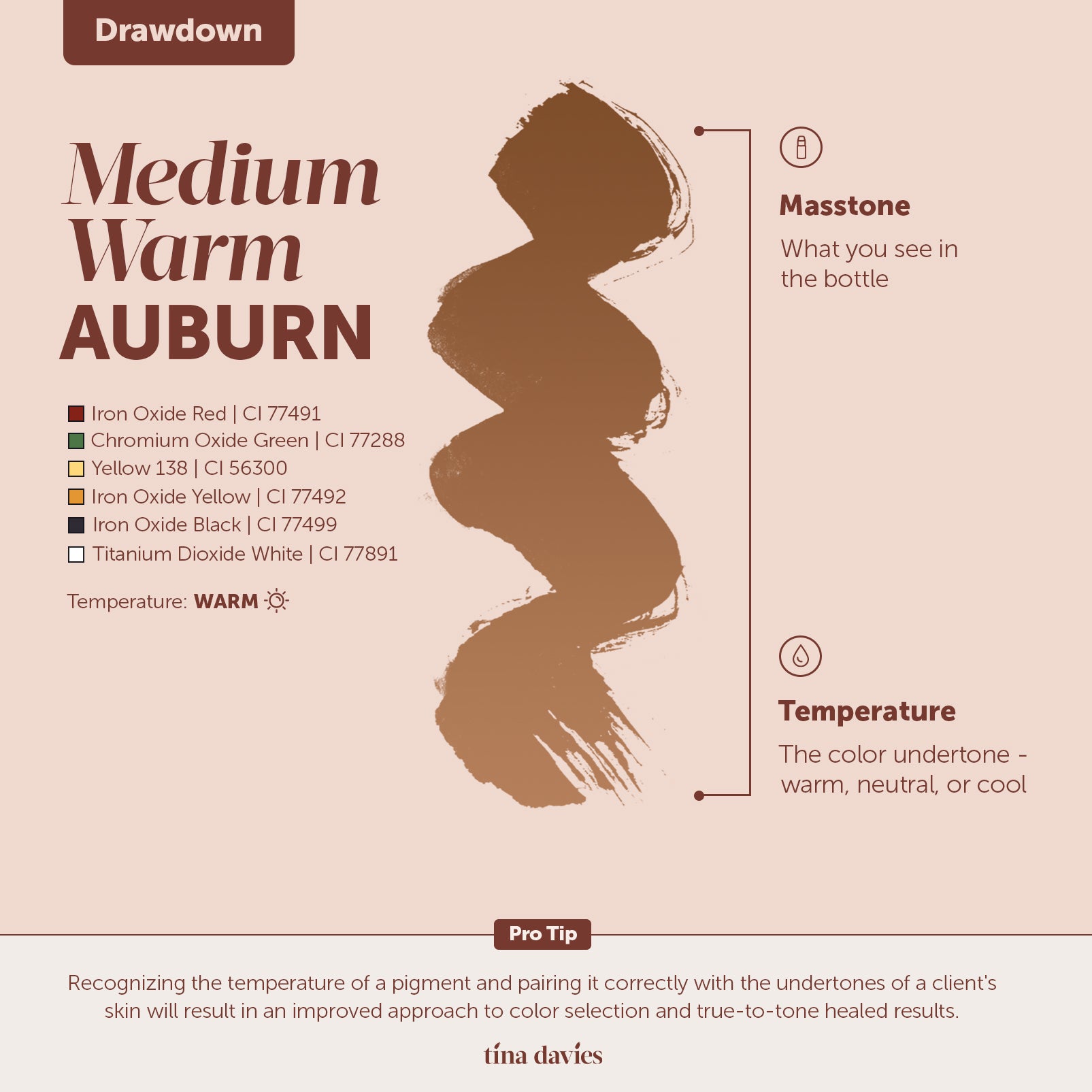 FADE Eyebrow Pigment Medium Warm Auburn - Inorganic-based, Hybrid Pigments For Permanent Makeup- Tina Davies Professional