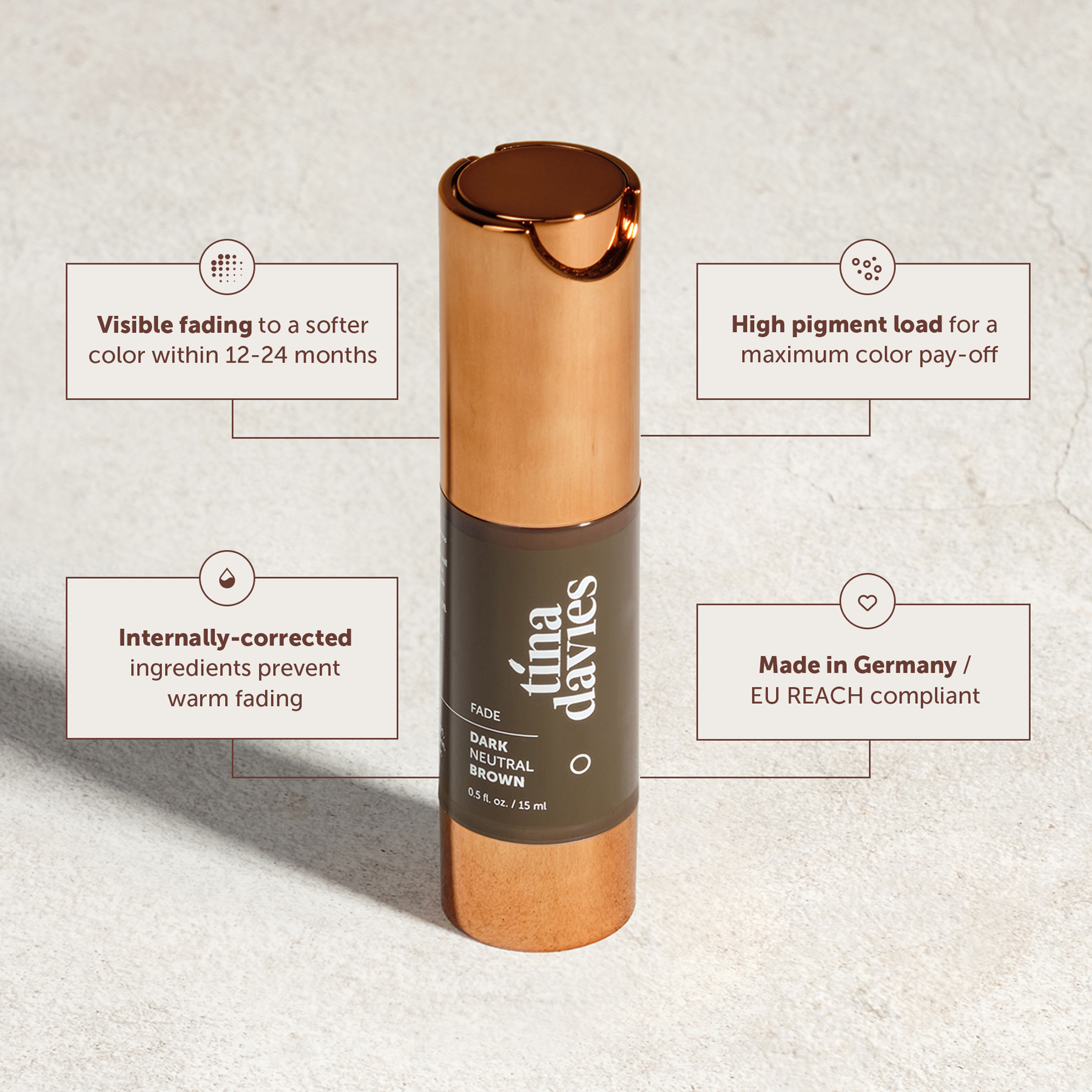 FADE Eyebrow Pigment Dark Neutral Brown - Inorganic-based, Hybrid Pigments For Permanent Makeup- Tina Davies Professional