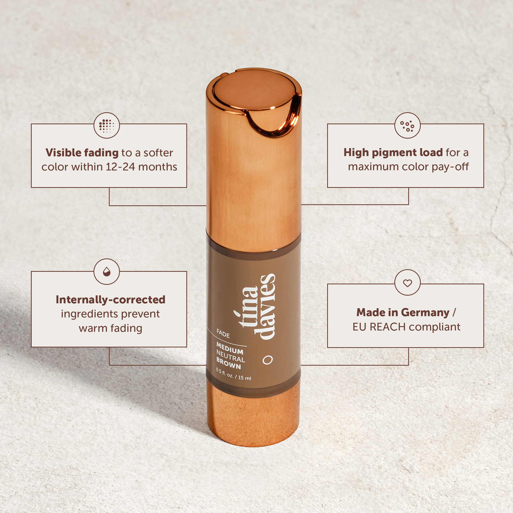 FADE Eyebrow Pigment Medium Neutral Brown - Inorganic-based, Hybrid Pigments For Permanent Makeup- Tina Davies Professional