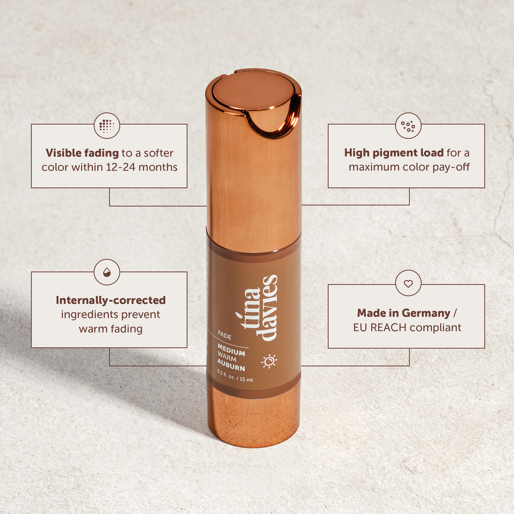FADE Eyebrow Pigment Medium Warm Auburn - Inorganic-based, Hybrid Pigments For Permanent Makeup- Tina Davies Professional