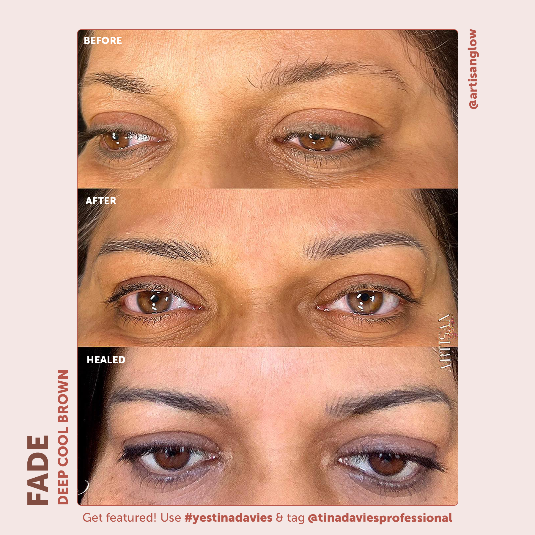 FADE Eyebrow Pigment Deep Cool Brown - Inorganic-based, Hybrid Pigments For Permanent Makeup- Tina Davies Professional