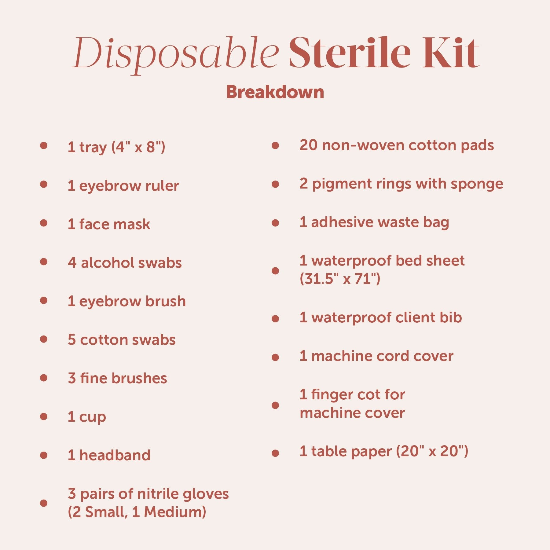 Disposable Sterile Kit - 10 Pack - Tina Davies Professional