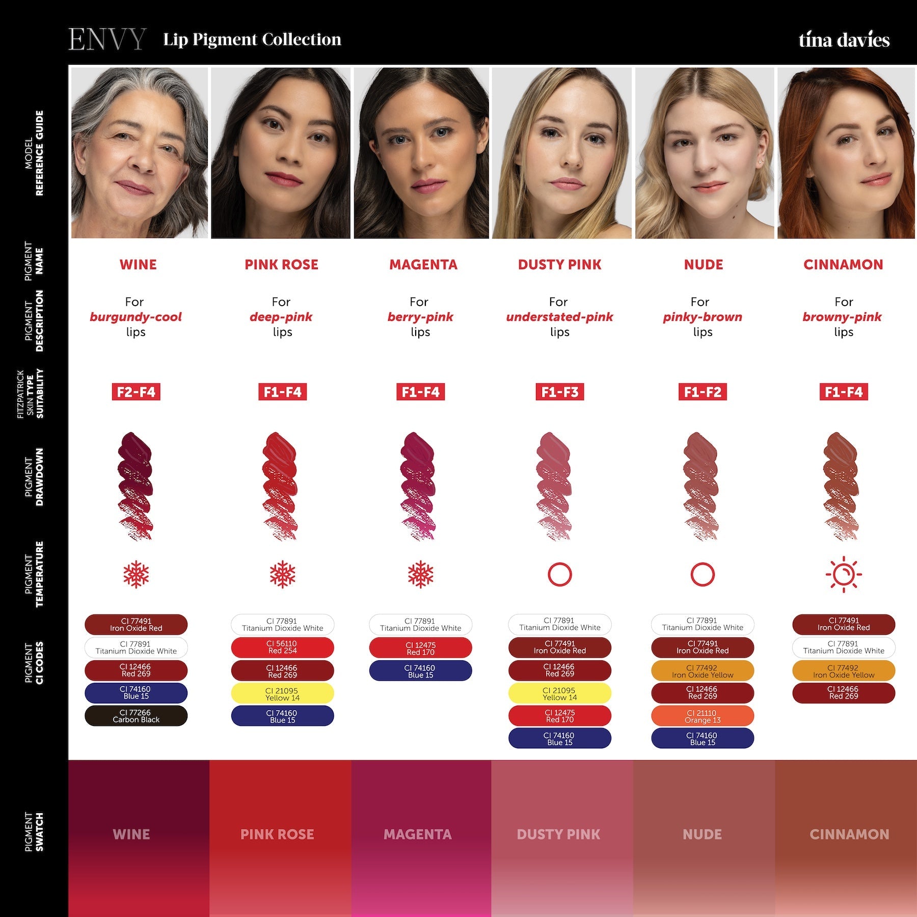 Envy Lip Pigments - Tina Davies Professional