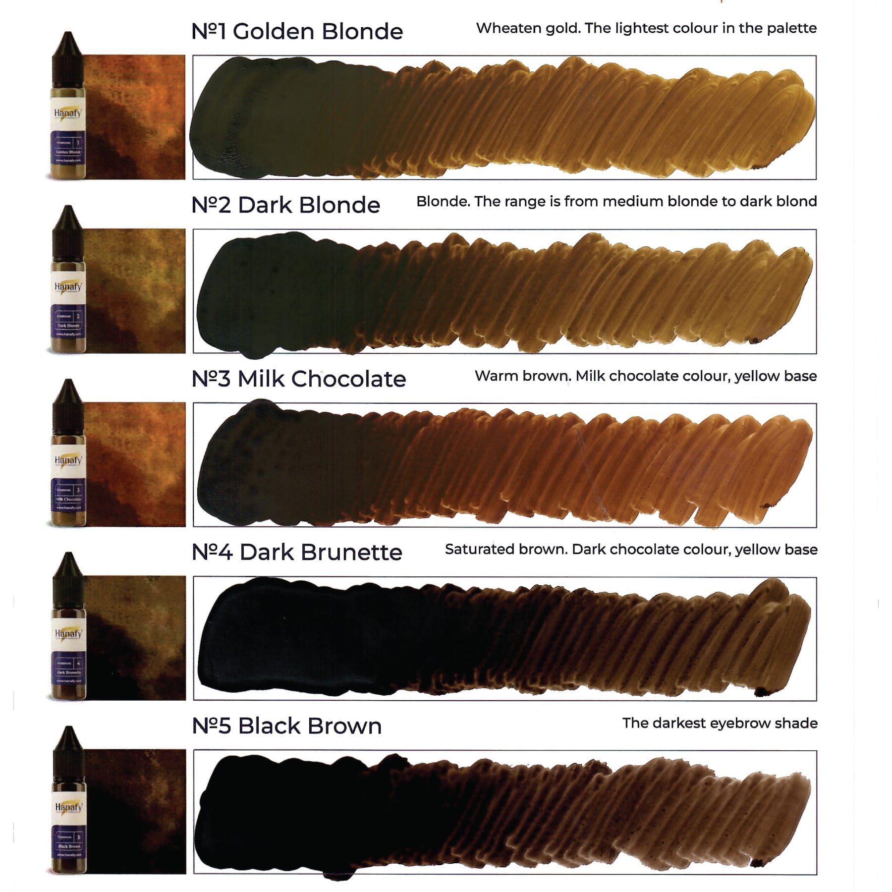 Hanafy Eyebrow Pigments - Tina Davies Professional