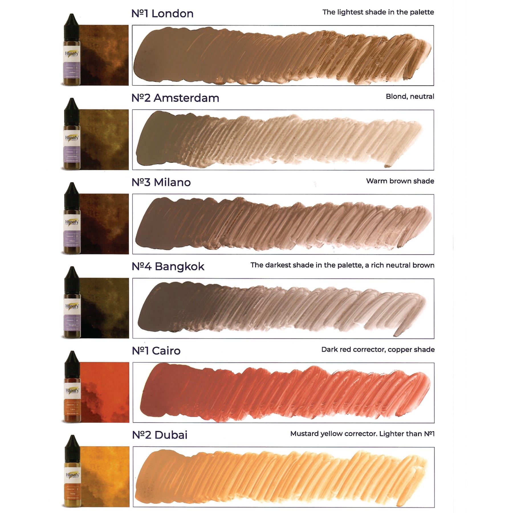 Hanafy Mineral Line Corrector Pigments - N1 Cairo - Tina Davies Professional