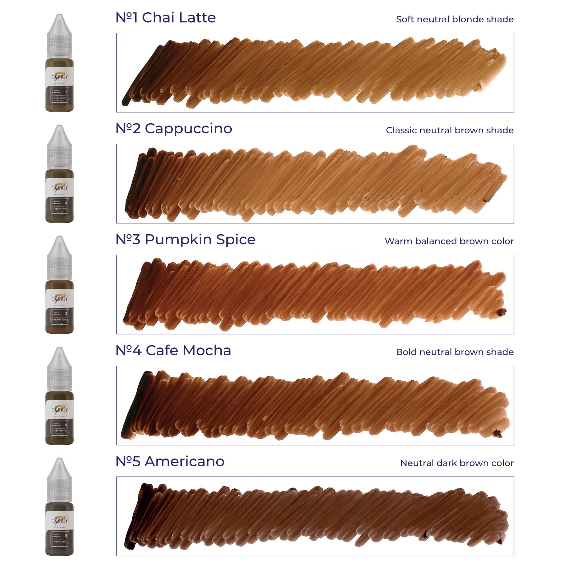 Hanafy Pulse Eyebrow Pigments - Tina Davies Professional