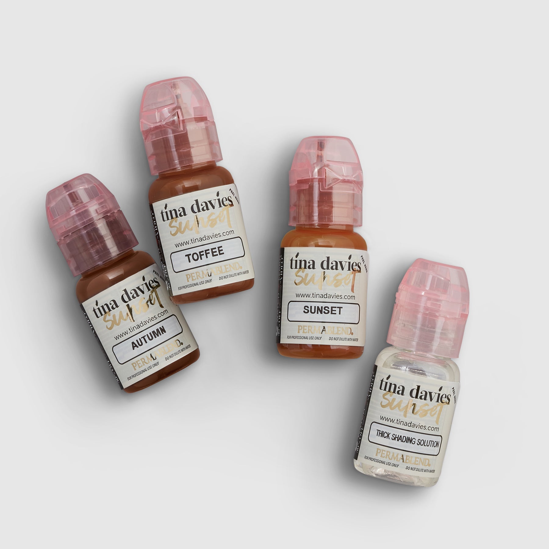 Tina Davies Professional x Perma Blend Sunset Brow Collection- Organic-based, Hybrid Eyebrow Pigments for Permanent Makeup