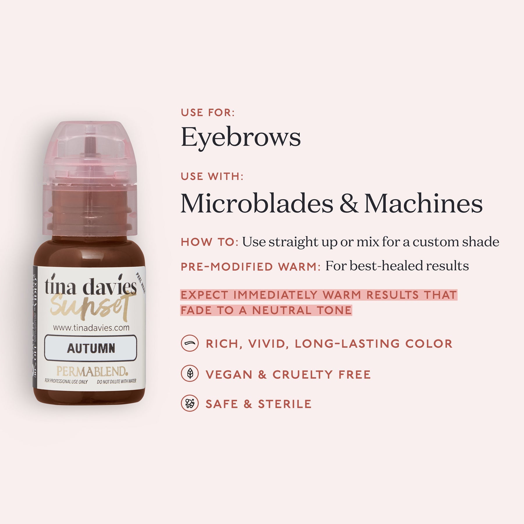 Perma Blend x Tina Davies Sunset Brow Pigments - Autumn - Permanent Makeup Eyebrow Pigments - Tina Davies Professional