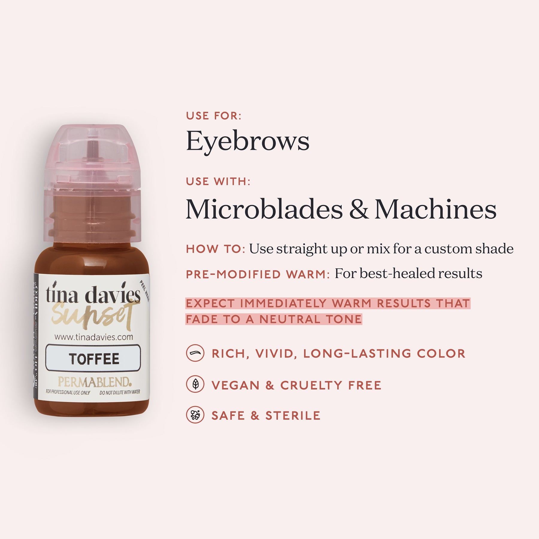 Perma Blend x Tina Davies Sunset Brow Pigments -Toffee - Permanent Makeup Eyebrow Pigments - Tina Davies Professional
