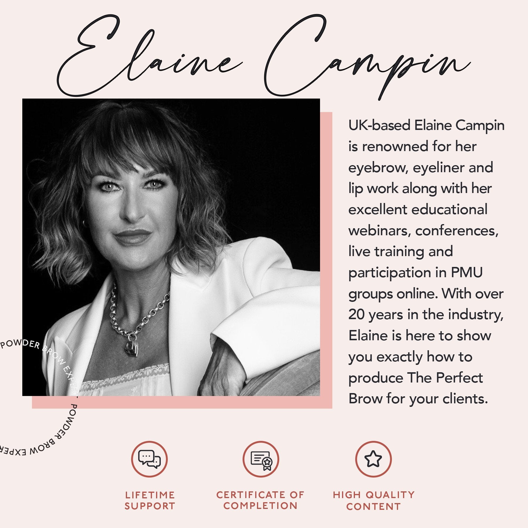 Elaine Campin The Perfect Brow Online Permanent Makeup Course on The Collective by Tina Davies Professional