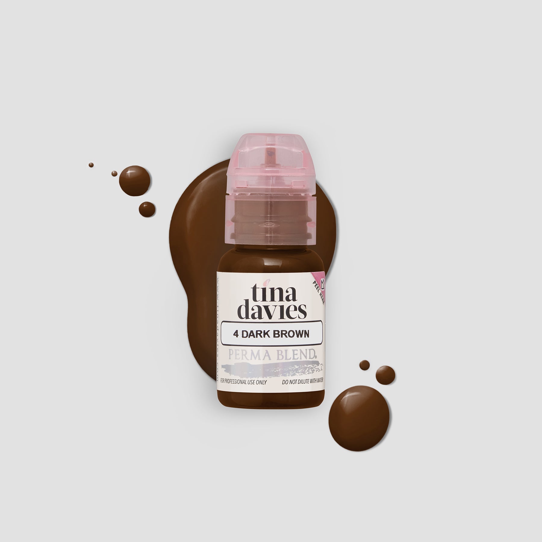 Tina Davies x Perma Blend I ❤️ INK Eyebrow Pigments Dark Brown - Organic-based, Hybrid Eyebrow Permanent Makeup Pigments