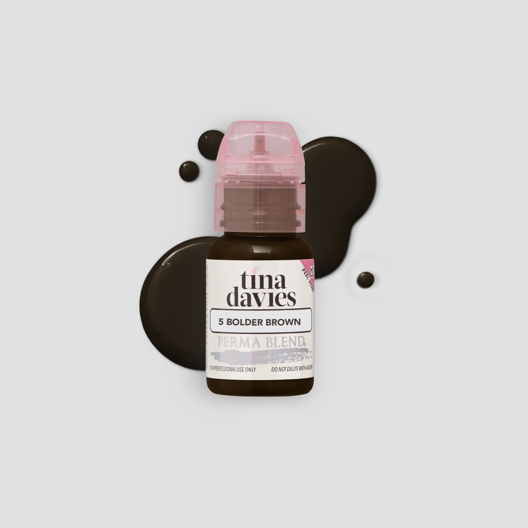 Tina Davies x Perma Blend I ❤️ INK Eyebrow Pigments Bolder Brown - Organic-based, Hybrid Eyebrow Permanent Makeup Pigments