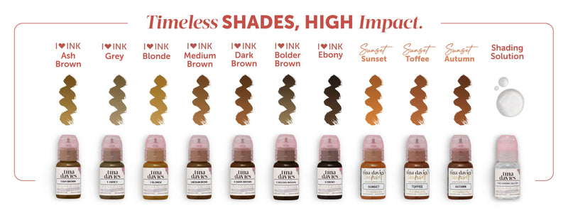 Color Drawdowns Inks Tina Davies I ️ INK Brow Color Chart - Color Selection Guide