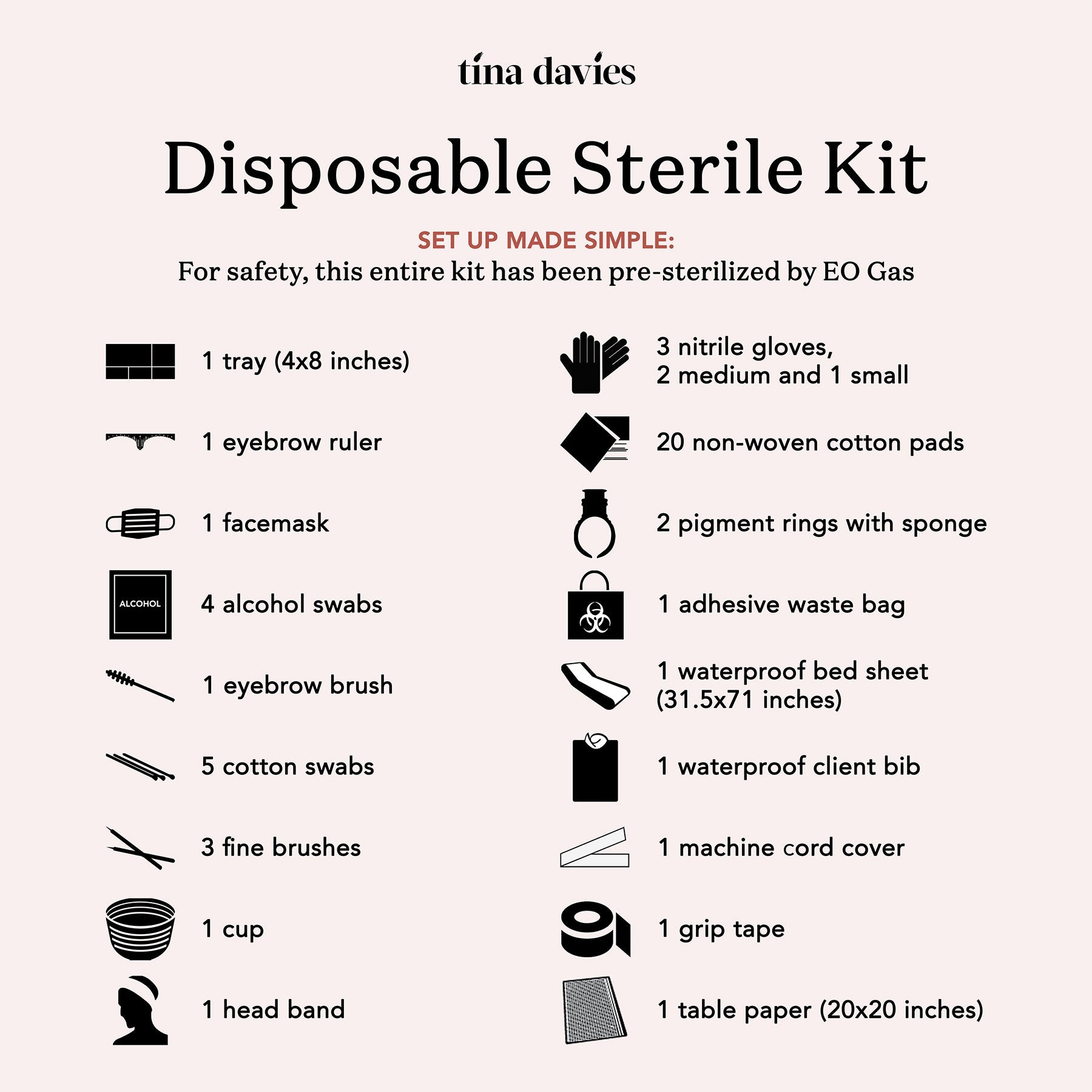 Disposable Sterile Kit - Single Unit - Tina Davies Professional