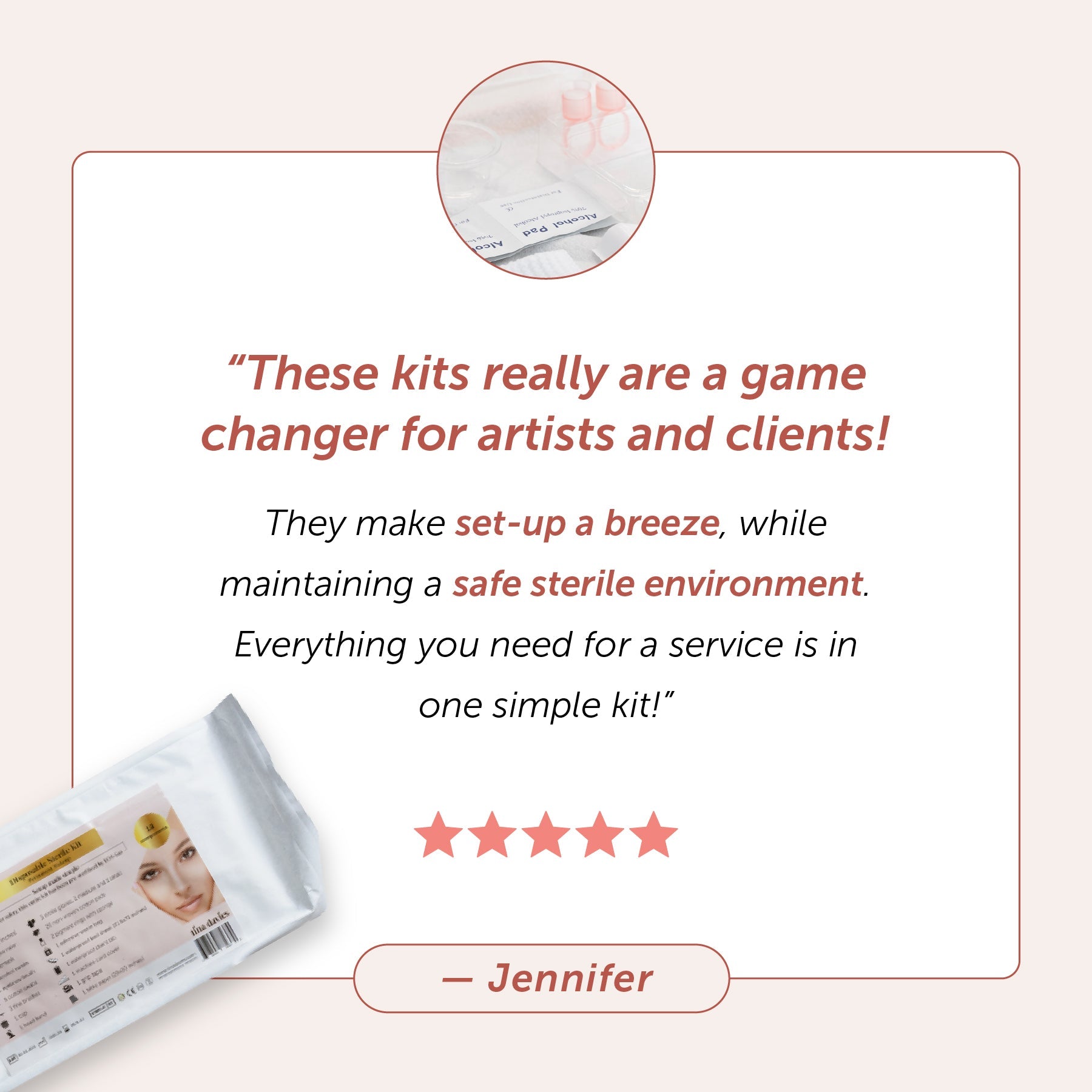 Disposable Sterile Kit - Single Unit - Tina Davies Professional