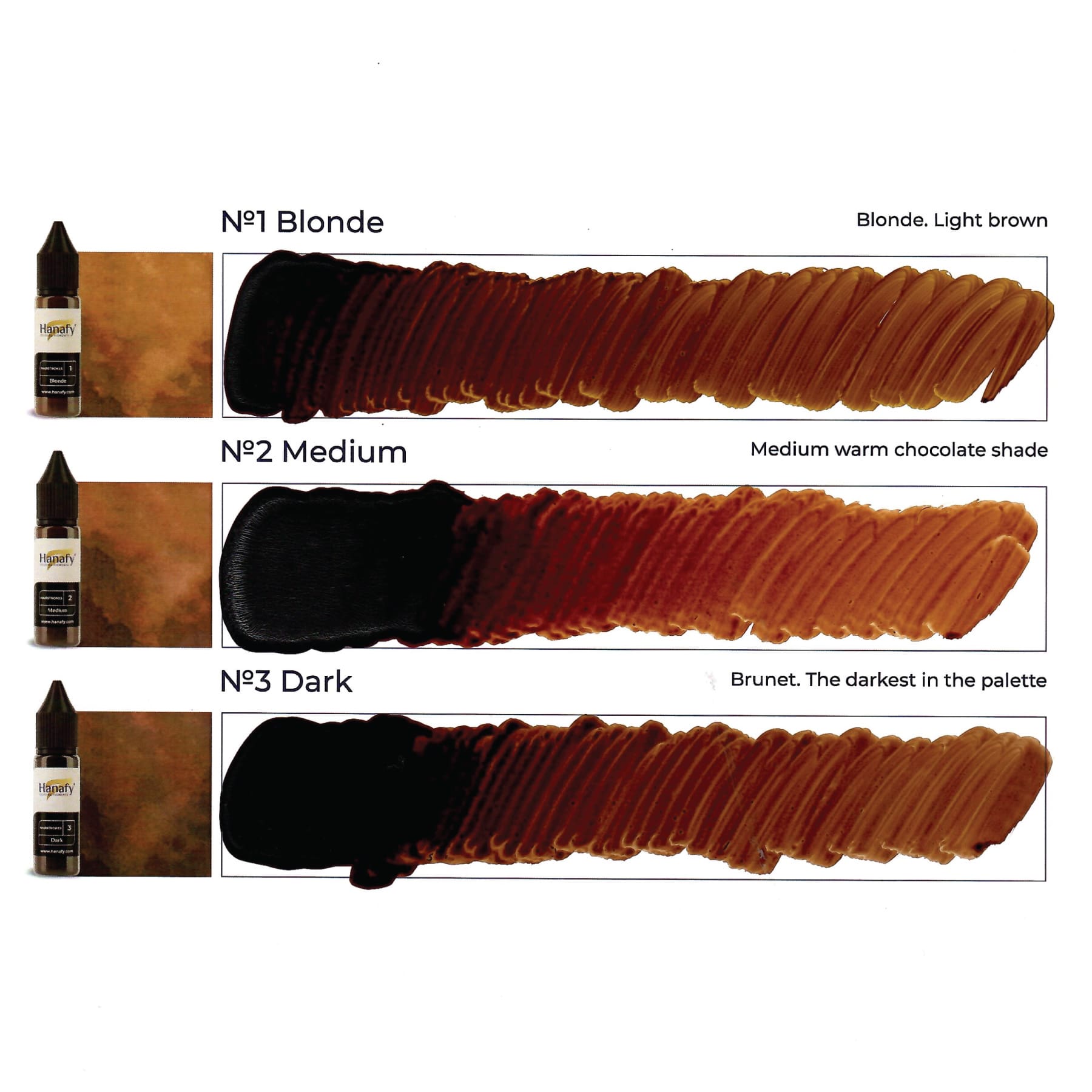 Hanafy Hairstrokes Pigments Palette | Blonde, Medium & Dark Shades