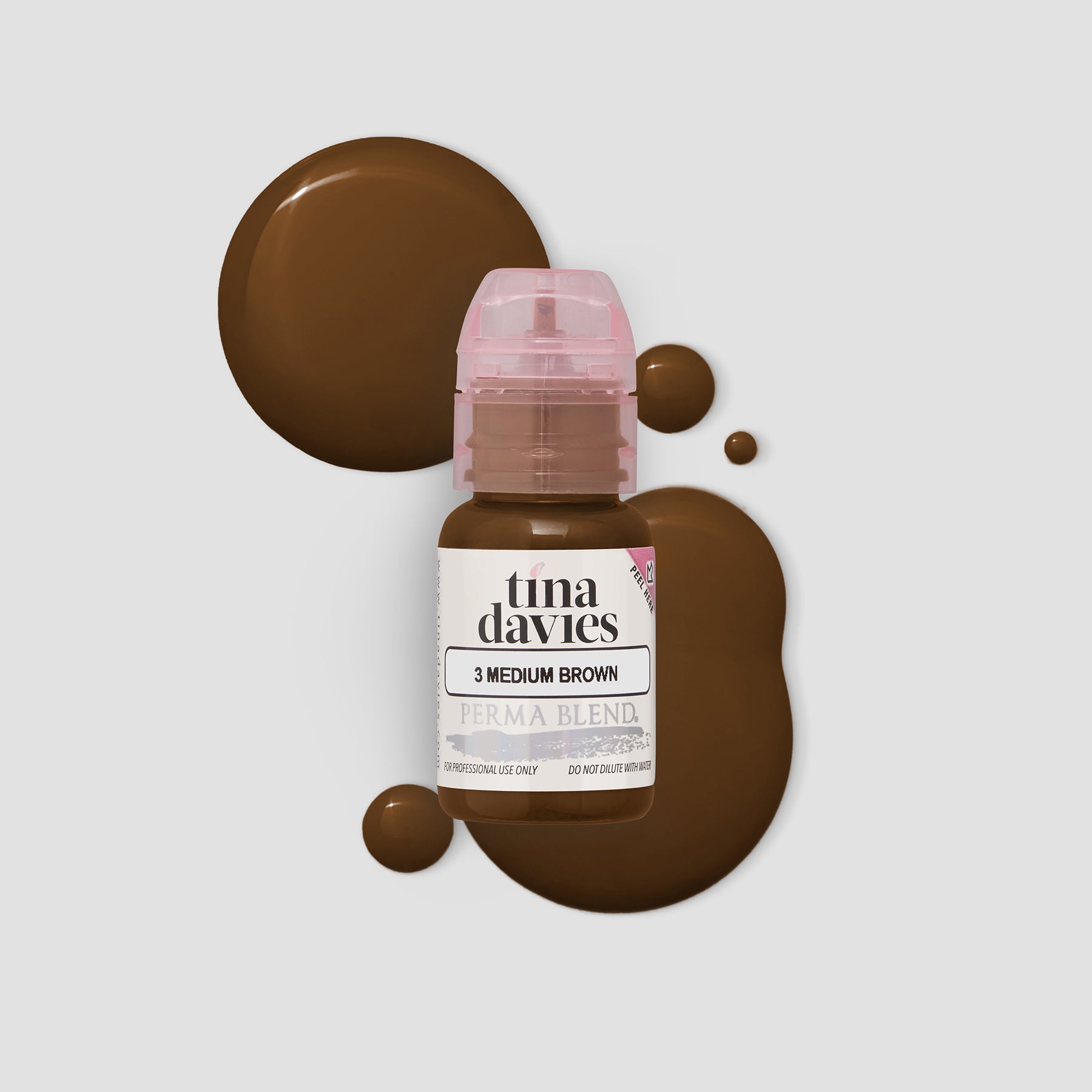 Tina Davies x Perma Blend I ❤️ INK Eyebrow Pigments Medium Brown - Organic-based, Hybrid Eyebrow Permanent Makeup Pigments